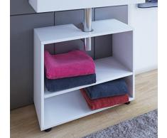 VCM Waschtischunterschrank Unterschrank Waschbeckenunterschrank Badschrank Badregal Weià Holz 30 x 60.5 x 51 cm Offana