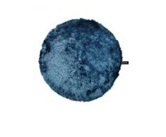 Benuta Shaggy Hochflor Teppich Whisper Blau ø 80 cm rund | Langflor Teppich für Schlafzimmer und Wohnzimmer