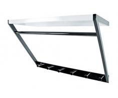 Haku-MÃ¶bel 32849 Wandgarderobe, Stahl, MDF, schwarz/nickel/weiÃ, 29 x 60 x 40 cm