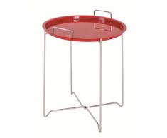 Haku-Möbel 33480 Beistelltisch 51 x 45 cm, chrom/rot