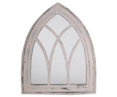 Esschert Design Wandspiegel, Garderobenspiegel im Gothic Stil in wasch-weiß, ca. 66 cm x 80 cm