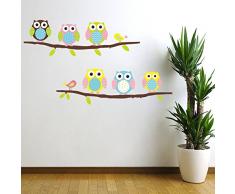 Ambiance-Live Wandtattoo Eulen und VÃ¶gel auf Zweig