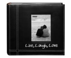 Pioneer 9Â x 9Â Zoll bestickt genÃ¤ht Kunstleder Foto Album Live, Laugh and Love, schwarz