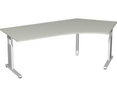 Gera MÃ¶bel S-617316-LG/SI Schreibtisch 135 Grad rechts Lissabon, 216,6 x 113,1 x 68-82 cm, lichtgrau / silber