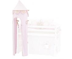 Hoppekids Fairytale Flower Turm für Halbhochbett, Spielbett, Hochbettinklusiviv Gestell, Textil, hellrot, 45 x 45 x 185 cm