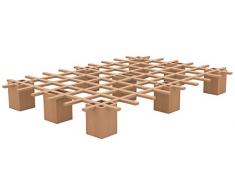 Tojo Bett - Tojo system Funktionsbett -100 x 200 cm - Ideal als Gästebett, Studentenbett, Jugendbett - Das flexible Raumwunder - Unbehandeltes Holzbett ohne Schrauben, Beschläge