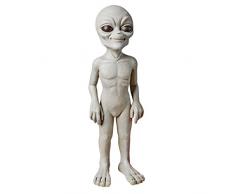 Design Toscano Halloween Die out-of-this-world Alien Extra Terrestrial Statue, Stein, gebrochenes Weiß, klein
