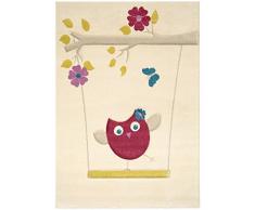 benuta Kinderteppich Die kleine Eule Pink 80x150 cm | Teppich für Spiel- und Kinderzimmer