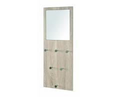 Haku-Möbel 42052 Wandgarderobe 80 x 6 x 30 cm, eiche hell/chrom/nickel