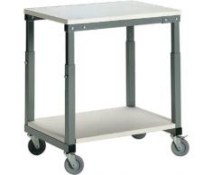 TRESTON SAP-710 Tischwagen, ohne Unterplatte. Stahlgestell mit laminierter Tischplatte, grau, 100 x 70 x 65 cm. Unterplatte bitte separat bestellen.