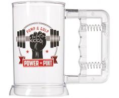 Thumbs Up HT-POWERPNT Bierglas - Power Pint (560ml), Glas, Durchsichtig, 10 x 9 x 15 cm