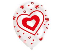 Amscan 27,5Â cm alle rund Bedruckte Herzen 6Â Latex Luftballons