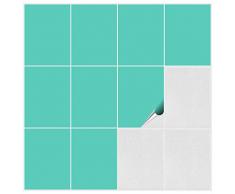 Fliesenaufkleber fÃ¼r Bad und KÃ¼che - 15x20 cm - mint glÃ¤nzend - 30 Fliesensticker fÃ¼r Wandfliesen