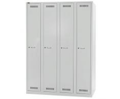 Bisley LIGHT Garderobenschrank Light 4 Abteile 300, Metall, 245 Lichtgrau, 50 x 120 x 185 cm