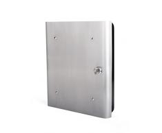 Unbekannt Pavo Premium Design Edelstahlfronttür, 54 Haken mit seitlichem Schlüsseleinwurf, Metall/Schwarz Schlüsselkast/Schlüsselschrank, 30 x 6 x 24 cm