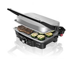 Cecotec RocknGrill 1500 W elektrischer Tischgrill. RockStone Antihaftbeschichtung, 180º aufklappbar, Höhenverstellbar, 29 x 17 cm breite Grillfläche, Cold-Touch-Griff, Mit Fettauffangschale, 1500 W.