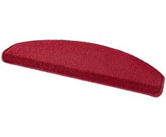 Hanse Home Stufenmatten 15-Er Set Unifarben Fancy, Polypropylen, Rot, 23 x 65 x 0.7 cm