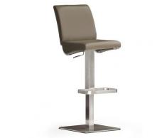 Robas Lund Barstuhl Di.az 180 Grad drehbar Leder cappuccino Edelstahl 50 x 42 x 112 cm