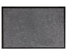 andiamo Schmutzfangmatte Fußabtreter Türmatte Fußmatte Sauberlaufmatte Schmutzabstreifer Türvorleger – Eingangsbereich In/Outdoor – rutschhemmend waschbar grau Polypropylen– 90x150 cm – 5 mm Höhe