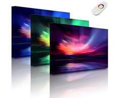 LED Leuchtbild - Nordische Polarlichter - 100 x 70 cm - fully lighted - MADE IN GERMANY