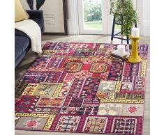 Safavieh Cato gewebter Teppich, MNC212D, Rosa/Mehrfarbig, 200 X 279 cm