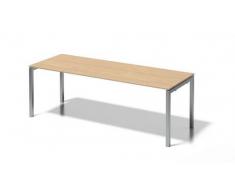 Bisley Cito Schreibtisch, 740 mm HÃ¶henfixes U H 19 x B 2200 x T 800 mm, Dekor Ahorn, Gestell Silber, Metall, Mp355 Dekor Ahorn, Gestell Silber, 80 x 220 x 85 cm