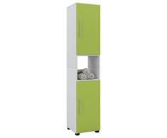 VCM Hochschrank Badschrank Standschrank Badregal Badmöbel Schrank Badezimmer Regal WeiÃ/Grün 152 x 31 x 30 cm Hebola