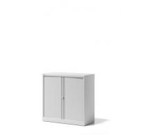 Bisley Rollladenschrank Essentials, mit 1 Fachboden für 2 Ordnerhöhen, Metall, Pww Rollladen VerkehrsweiÃ, Korpus VerkehrsweiÃ, 47 x 100 x 100 cm