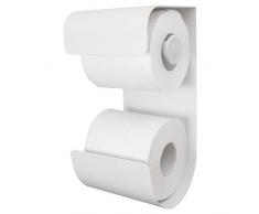 Sealskin Brix Toilettenpapierhalter mit integriertem Reserverollenhalter, Metall, Weiß pulverbeschichtet