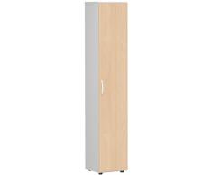 Gera MÃ¶bel Schranksystem Flex FlÃ¼geltÃ¼renschrank, DrehtÃ¼renschrank, Holzdekor, Buche/Lichtgrau, 40 x 42 x 216 cm