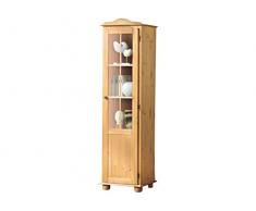 LifeStyleDesign 2656544 Vitrine Freja mit 1 Tür, kiefer, 180 x 35 x 49 cm, gebeizt / geölt