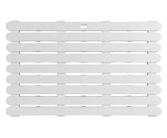 Wenko Indoor & Outdoor Badematte, Bodenrost für Dusche, Bad, Pool, Sauna mit Rutschhemmender Struktur, Kunststoff, WeiÃ, 80 x 50 x 0.1 cm