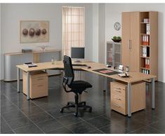 Gera MÃ¶bel 4 FuÃ Flex Schreibtisch, Holzdekor, weiÃ/silber, 160 x 80 x 72 cm