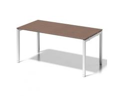 Bisley Cito Schreibtisch, 650-850 mm HÃ¶heneinstellbares U H 19 x B 1600 x T 800 mm, Dekor NuÃbaum, Gestell VerkehrsweiÃ, Metall, Wn396 Dekor NuÃbaum, Gestell VerkehrsweiÃ, 80 x 160 x 85 cm