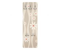 Apalis 79018 Wandgarderobe Gänseblümchen | Design Garderobe Garderobenpaneel Kleiderhaken Flurgarderobe Hakenleiste Holz Standgarderobe Hängegarderobe | 139x46cm