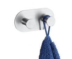 Wenko Wandhaken Cona Duo Badhaken, Handtuchhaken, Selbstklebend, Edelstahl Rostfrei, Matt, 3 x 10 x 5 cm