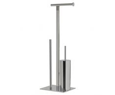 Sealskin Stand WC-Garnitur und Toilettenpapierhalter Square, WC-Butler aus Metall, Farbe: Chrom