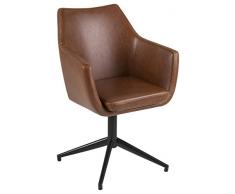 AC Design Furniture Trine Esszimmerstuhl, Lederimitat, cognac, 57 x 58 x 83,5 cm