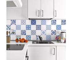 Ambiance-Live 24Â Aufkleber Fliesen | Sticker Selbstklebend FliesenÂ âÂ Mosaik Fliesen Wandtattoo Badezimmer und KÃ¼che | Fliesen KleberÂ âÂ AZULEJOSÂ âÂ 10Â x 10Â cmÂ âÂ 24-teilig