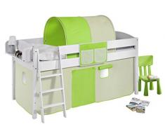 Lilokids IDA4105KW-GRUEN-BEIGE Kinderbett, Holz, grün / beige, 208 x 98 x 113 cm