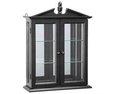 Design Toscano Amesbury Manor Wandvitrine, Holz, Schwarz, 6 x 17 x 22.5 cm