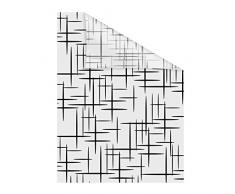 Lichtblick Fensterfolie 50 x 50 cm mit Motiv Stars Schwarz - Schwarz Weiß, Selbstklebender Sichtschutz ohne Bohren, blickdichtes Fensterdekor, für alle Glasflächen