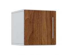 VCM Hängeschrank Wandschrank Badschrank Bad Wand Schrank Regal Möbel Holz WeiÃ/Kern-nussbaum 34 x 31 x 30 cm Hebola