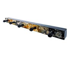 Haku-Möbel 32568 Garderobenleiste, Metall, schwarz/gold, 9 x 75 x 10 cm