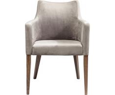 Kare Armlehnstuhl Mode Velvet Grey, moderner, bequemer Esszimmerstuhl, gepolsterter Essstuhl, grau (H/B/T) 87x60x70cm