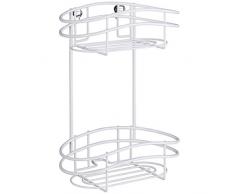 WENKO 22820100 Wandregal 2 Etagen Classic Plus, Wandablage, Badregal mit hochwertigem Rostschutz, Stahl, 24 x 32.5 x 15 cm, Weiß