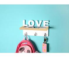 Tamia-Home 13A-145 Hakenleiste Holz 30 x 10 x 16 cm, weiÃ