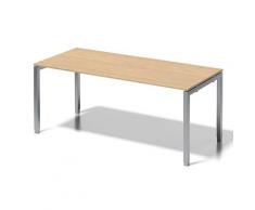 Bisley Cito Schreibtisch, 650-850 mm HÃ¶heneinstellbares U H 19 x B 1800 x T 800 mm, Dekor Ahorn, Gestell Silber, Metall, Mp355 Dekor Ahorn, Gestell Silber, 80 x 180 x 85 cm