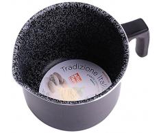 Alluflon Tradition Italien Milchtopf, Aluminium, schwarz, 12 cm