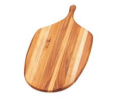 Teakhaus Servierbrett 54,5x29x1,2cm mit Griff, Teakholz, Braun, 54.5 x 29 x 1.2 cm